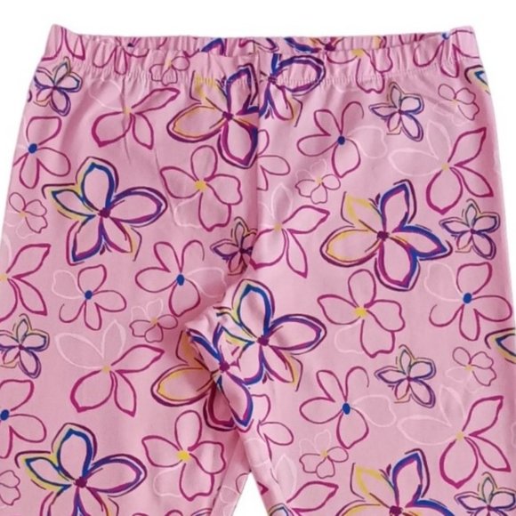 Girl's There Abouts Pink Floral Capri Leggings- Size XL (16) - Picture 2 of 3